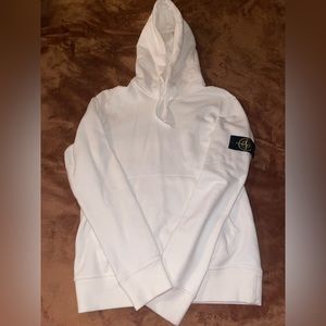 STONE ISLAND HOODIE WHITE MEDIUM